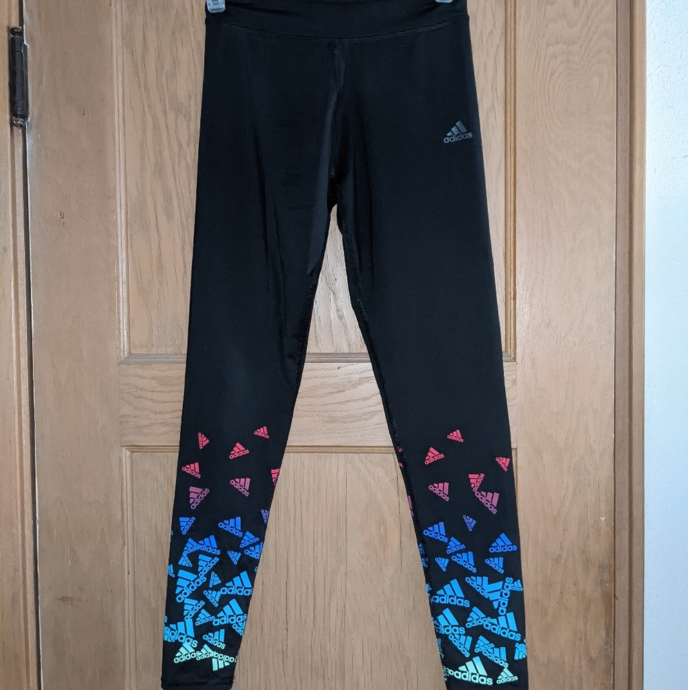 Adidas Sz L (14) Girl’s Aeroready Black Leggings